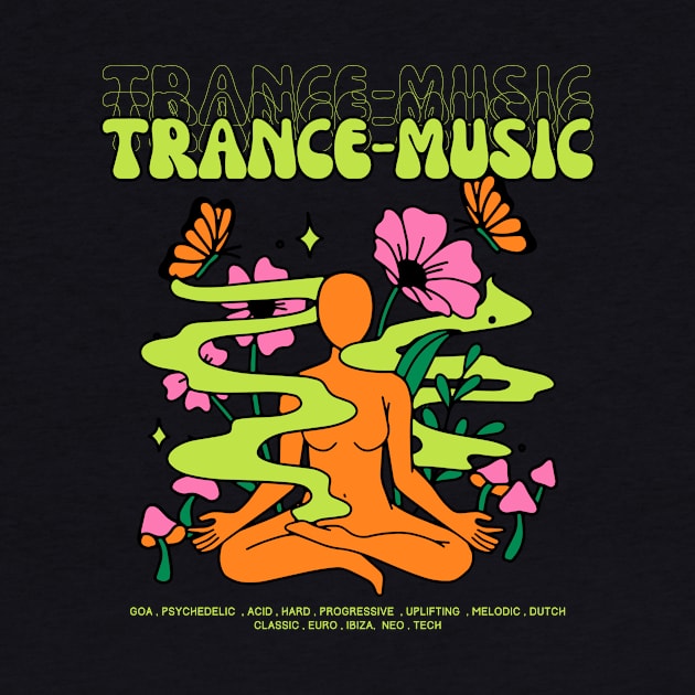 TRANCE - Music Meditation  (green/orange) by DISCOTHREADZ 